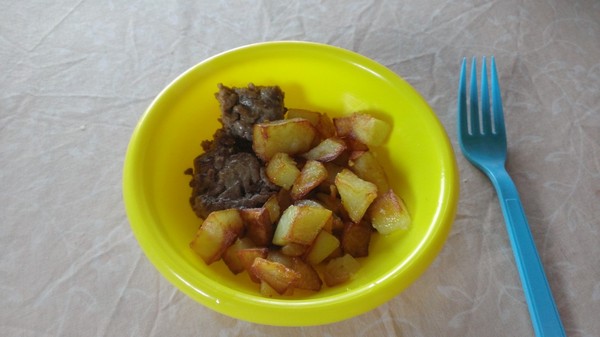 steck hachée pomme de terre sautées, (du jardin)  ;-)